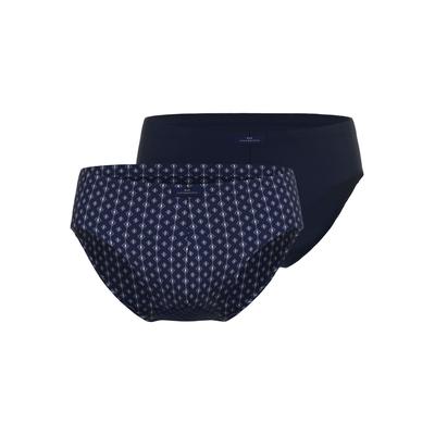 Slip GÖTZBURG "Kos", Herren, Gr. 5M, blau, dunkel, minimal, Obermaterial: 95% Baumwolle, 5% Elasthan, eng, Unterhosen Slip, eng, sitzt niedriger, gemustert, basic, kurz, mit Logo, Baumwollmix