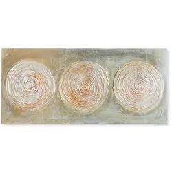 Wandbild 100 x 50 cm Spirale Holz Orange Apricot