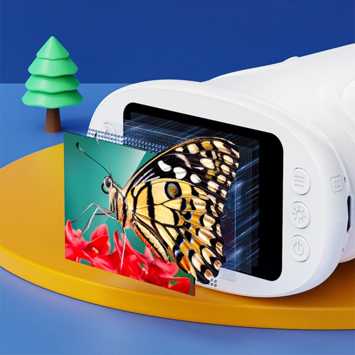 INF Microscope numérique portable – grossissement 1000x, caméra 2MP, écran IPS 2.0-inch, rechargeable Type-C, éclairage LED Blanc