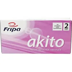 Fripa Kosmetiktücher akito, 2-lagig, 100% Zellstoff, hochweißes Tissue, 100 Stück