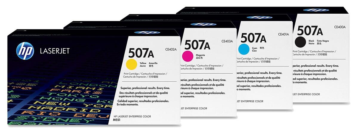 HP Inc. HP Original 507A Toner 4er Set schwarz, cyan, magenta, gelb OPCE400A