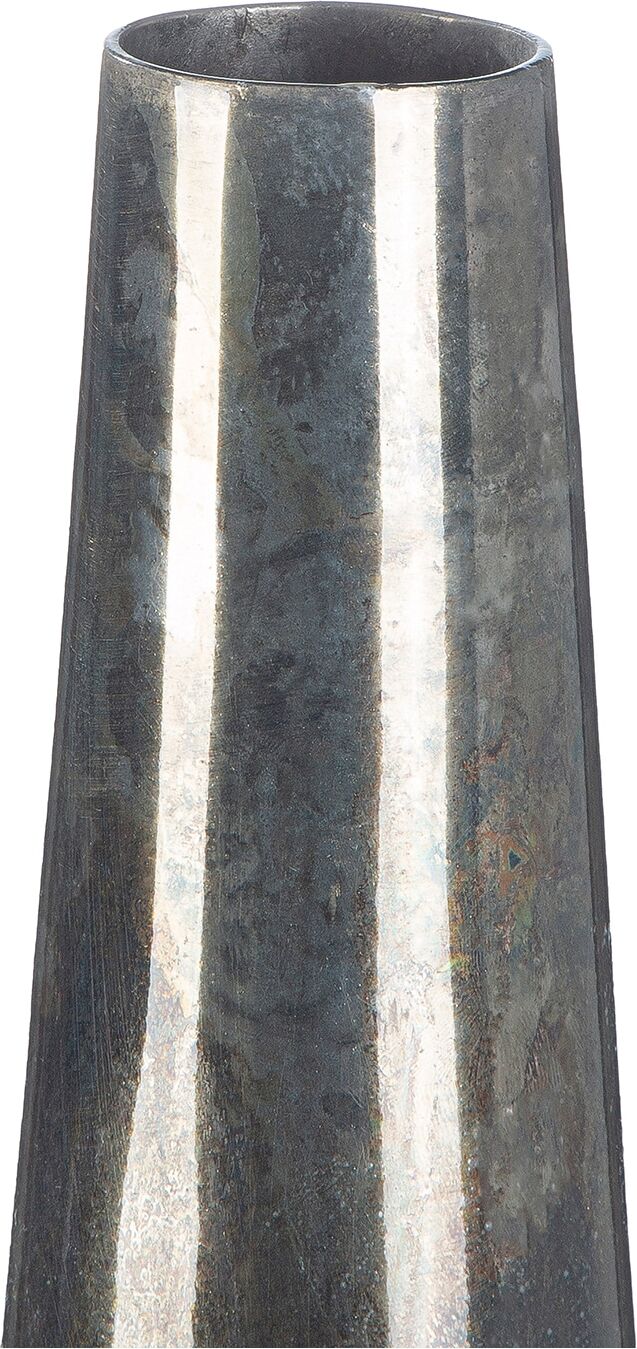 Bodenvase GILDE "Bodenvase konisch Soril anthrazitfarben H. 65 cm", silber (anthrazitfarben), B:14,5cm H:65cm T:14,5cm Ø:14,5cm, Aluminium, Vasen, Bodenvase, Bodenvase, antikfinish, Blumenvase, modern, stilvoll, Geschenkidee anthrazitfarben B/H/T: 14,5cm 