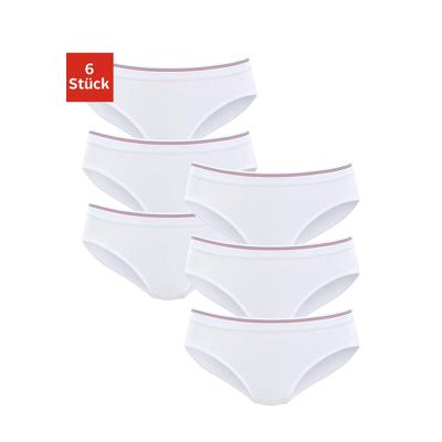 Bikinislip H.I.S, Damen, Gr. 36/38, weiß, Obermaterial: 95% Baumwolle, 5% Elasthan, unifarben, körpernah, Unterhosen, aus elastischer Baumwoll-Qualität