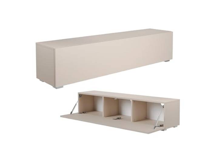 PLATAN ROOM Fernsehschrank TV-Lowboard 105/140 / 160/210 / 280 In Weiß Hängend Oder Stehend Hochglanz Matt (Champagne, 140 x 30 x 32)