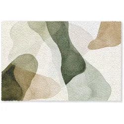FUSSMATTE Japandi - Abstrakt - Grün Schmutzfangmatte 60x40 cm