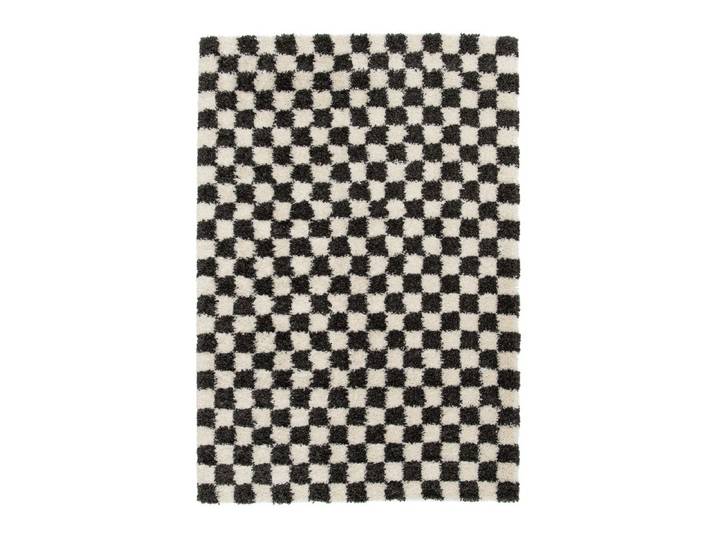 Tapis poils longs DAMIEN motifs damier