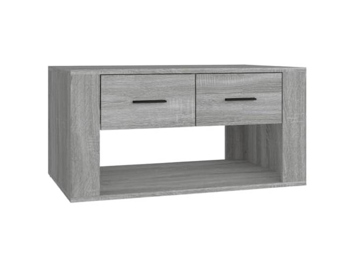 KGFHERENB Couchtisch Grau Sonoma 80x50x40 cm Holzwerkstoff Moderner Beistelltisch fürs Wohnzimmer mit 2 Schubladen für Ordentliches Aufbewahren, pflegeleicht und stabil.
