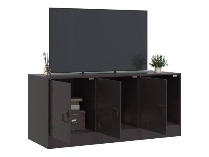 Cabinet TV - Noir - Meuble TV pour Télévision - 1 PC - noir 99x39x44 cm acier T1490
