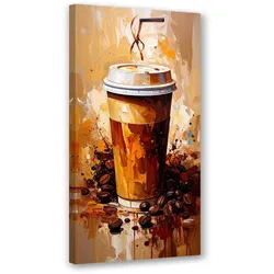 LEINWANDBILD Becher Kaffee Getränke 60x120cm
