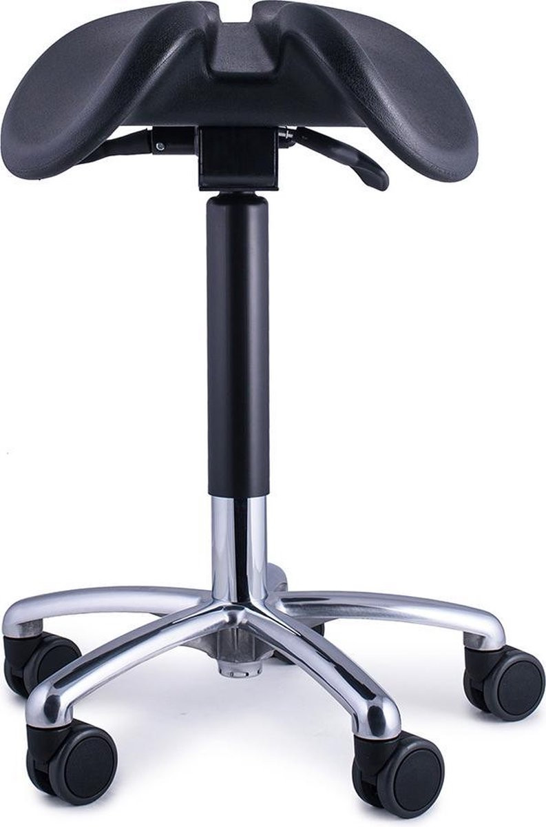 Firmseats Save My Back - Ergonomische kruk met split zadel en zwenkwielen