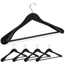 Relaxdays Anzug Kleiderbügel 5er Set Schwarz,Silber