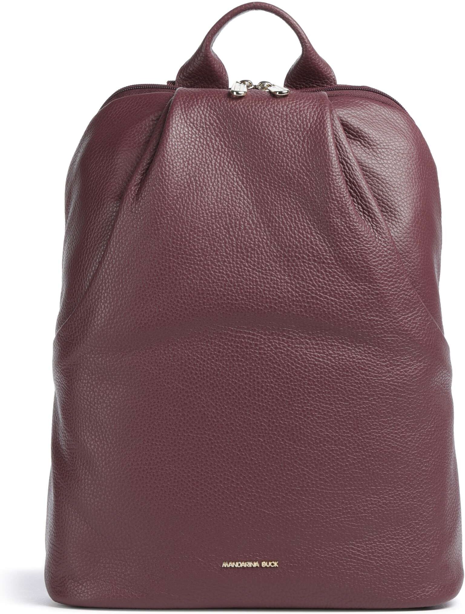 Mandarina Duck Mellow Leather Rucksack aus Leder, rot