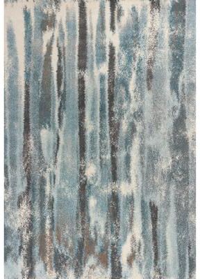 Domani Oceans Abstract Teal Striped Rug