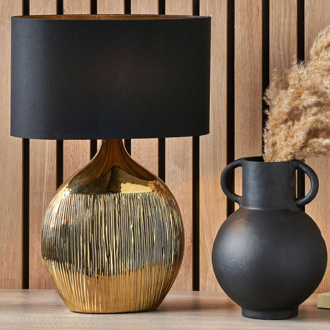 Fairmont Park Ghonge Ceramic Table Lamp Gold 44.5cm H X 32cm W X 18cm D