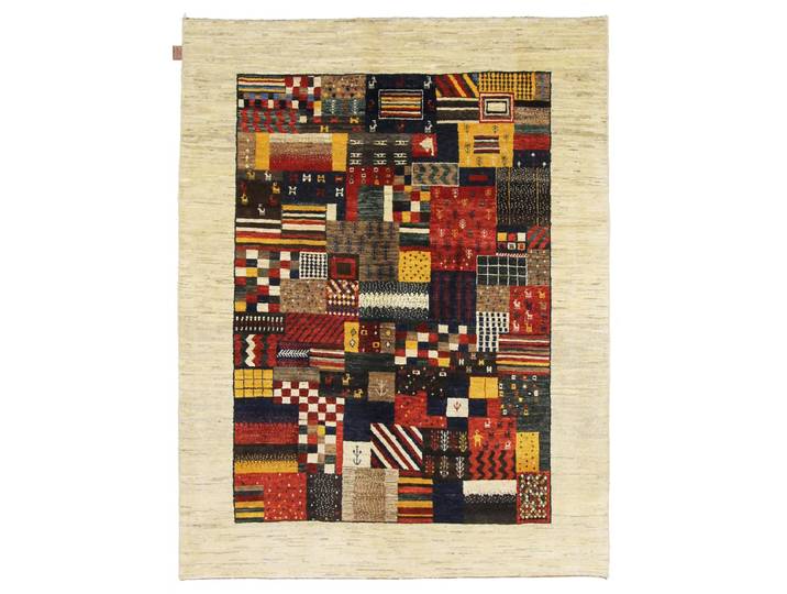 Perser Gabbeh Loribaft Teppich 154x200 Handgeknüpft Modern Orientteppich Perserteppich Wolle