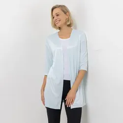 LITTLE ROSE Cardigan, 3/4-Arm Mikrofaser offene Front uni