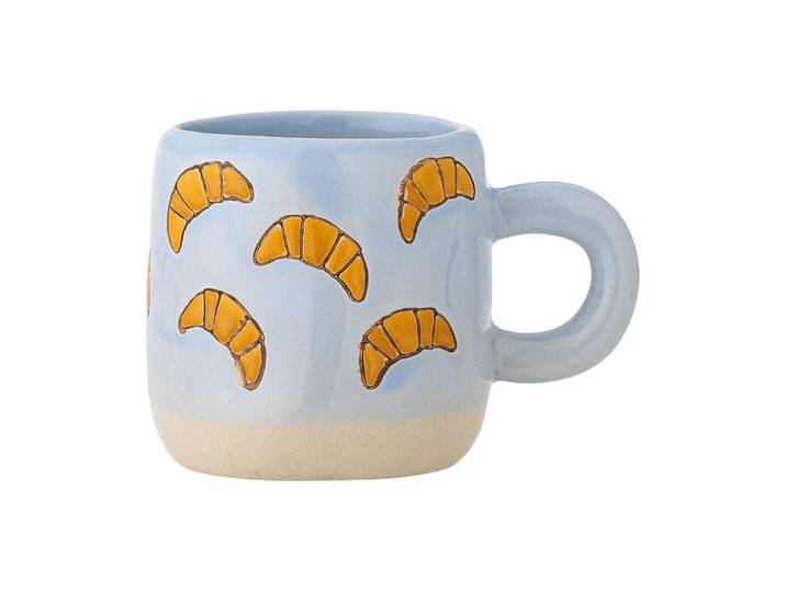 Bloomingville Tasse Millie 11 cl Bleu, croissants
