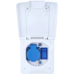 Schwabe Caravan-Vorzelt Multifunktionsdose inkl 1x Schutzkontaktsteckdose 230 V / 2x SAT-Steckdosen / 1x USB-A / 1x USB-C weiß