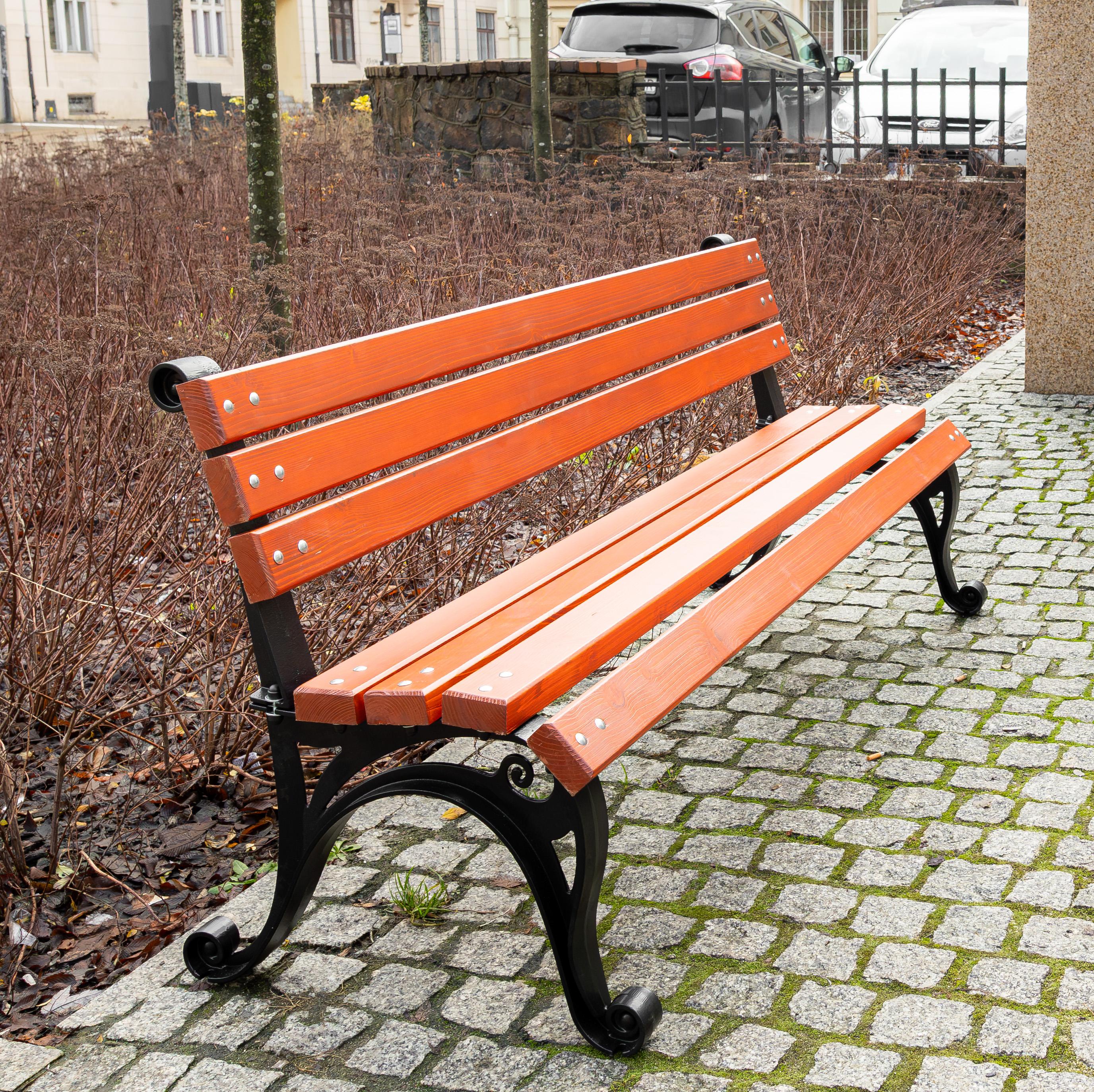 REKORD WIEDENSKA Mahagoni Gartenbank 170x59x73 cm Massives Gusseisen & Skandinavisches Fichtenholz Wetterfest & Ergonomisch für Garten & Terrasse