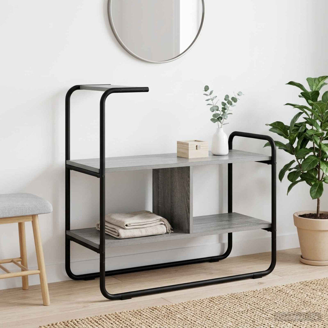 Rio Console Table Grey Sonoma/Grey Sonoma / Black 75cm H x 80cm W x 35cm D