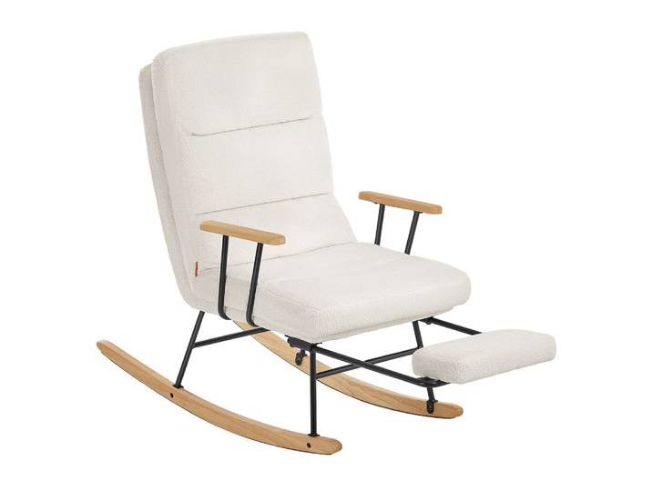 Fauteuil à bascule dossier réglable sur 4 positions blanc crème