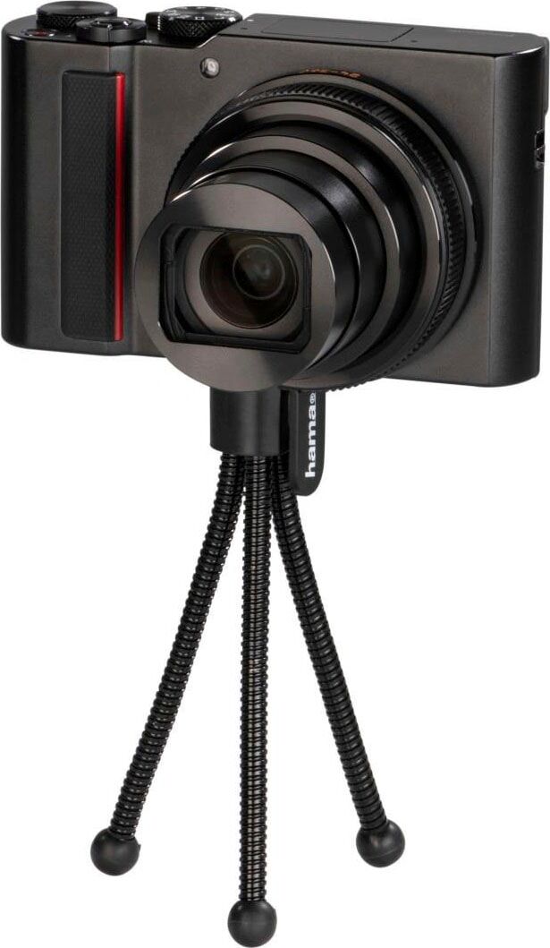 Hama Ministativ "Mini-Stativ mit flexiblen Beinen für Kompaktkameras, Schwarz", schwarz, H:10cm, Stative, Biegestativ, Tischstativ, verstellbar von 7 bis 10 cm, Ministativ