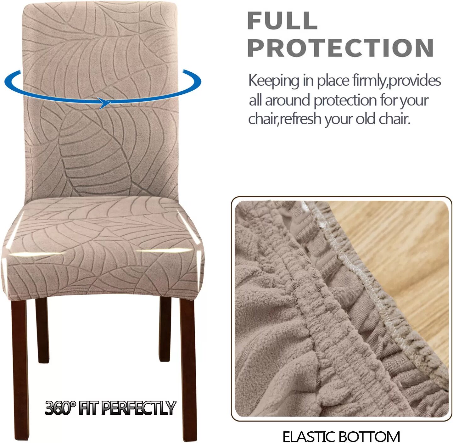 INF Dehnbare Stuhlhussen für den Essbereich Beige
