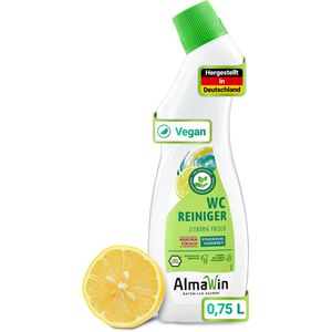 AlmaWin WC-Reiniger zitronig frisch, flüssig, biologisch abbaubar, mit Citrusduft, Schräghalsflasche 750 ml