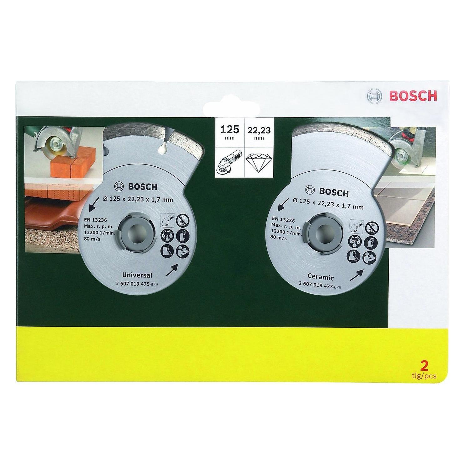 Bosch Zubehör Diamanttrennscheiben für Fliesen und Baumaterial, 2er-Pack (2607019484)