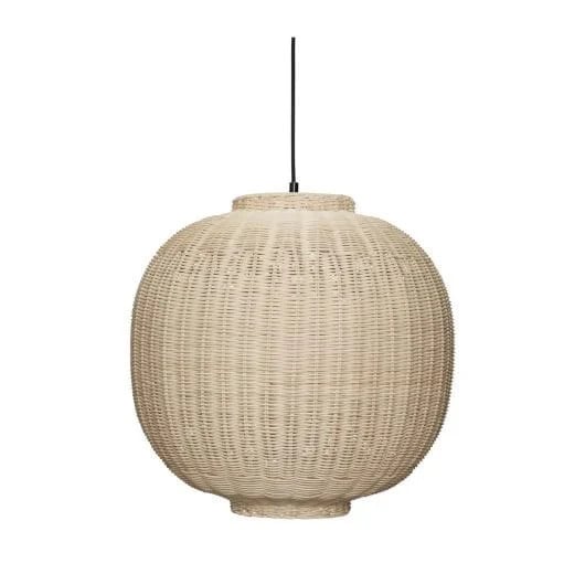 Hübsch Chand Hanglamp Rond Nature - Houten Designerlamp