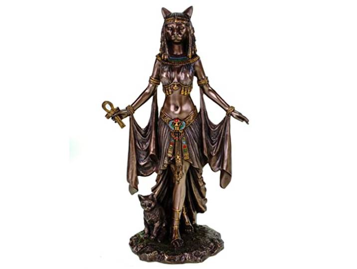 Veronese figuur Egyptische godin bast 26 cm Egypte farao gebronst