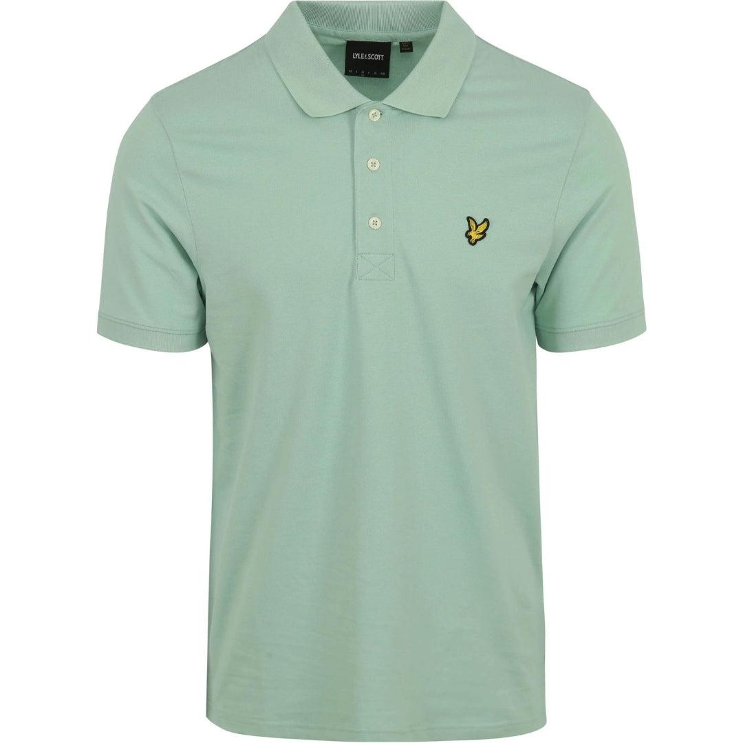 Turkisfarbenes Shadow-Poloshirt der Marke Lyle & Scott auf der Brust mit Logo