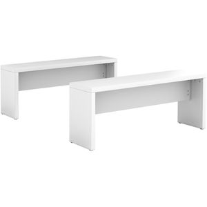 Hammerbacher Sitzbank VMB118/W Meeting Point, bis 160 kg, aus Holz, weiß, 118 x 34 cm, 2 Stück