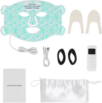 Inspire Picks Silicone LED Facial Mask With Neck 8 Color Light Therapy Mask For Home Skincare mask Only No Box