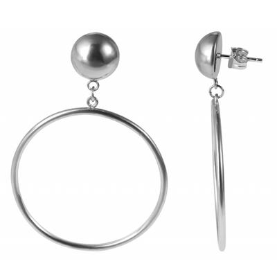 Paar Ohrstecker ADELIA´S "Damen Ohrstecker aus Edelstahl Ø 40 mm", silber, Ohrringe, Damen, Damen, Edelstahl
