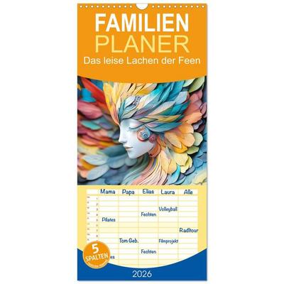 Familienplaner 2026 - Das leise Lachen der Feen mit 5 Spalten (Wandkalender, 21 x 45 cm) CALVENDO