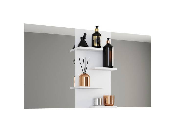 Mid.you Badezimmerspiegel, Weiss, Holzwerkstoff, rechteckig, 112x59x11.5 cm, Badezimmer, Badezimmerspiegel, Badspiegel