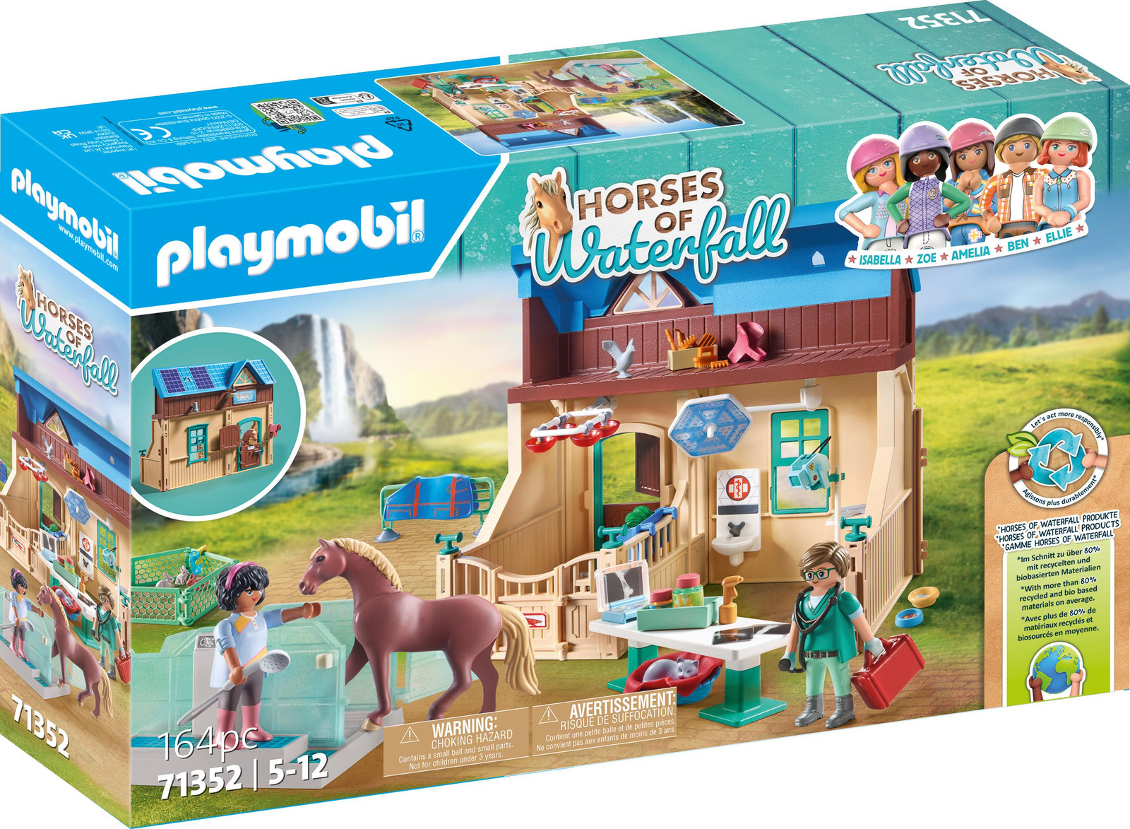 Playmobil Paarden bij de Waterval 71352: Therapie met paarden en dierenartspraktijk
