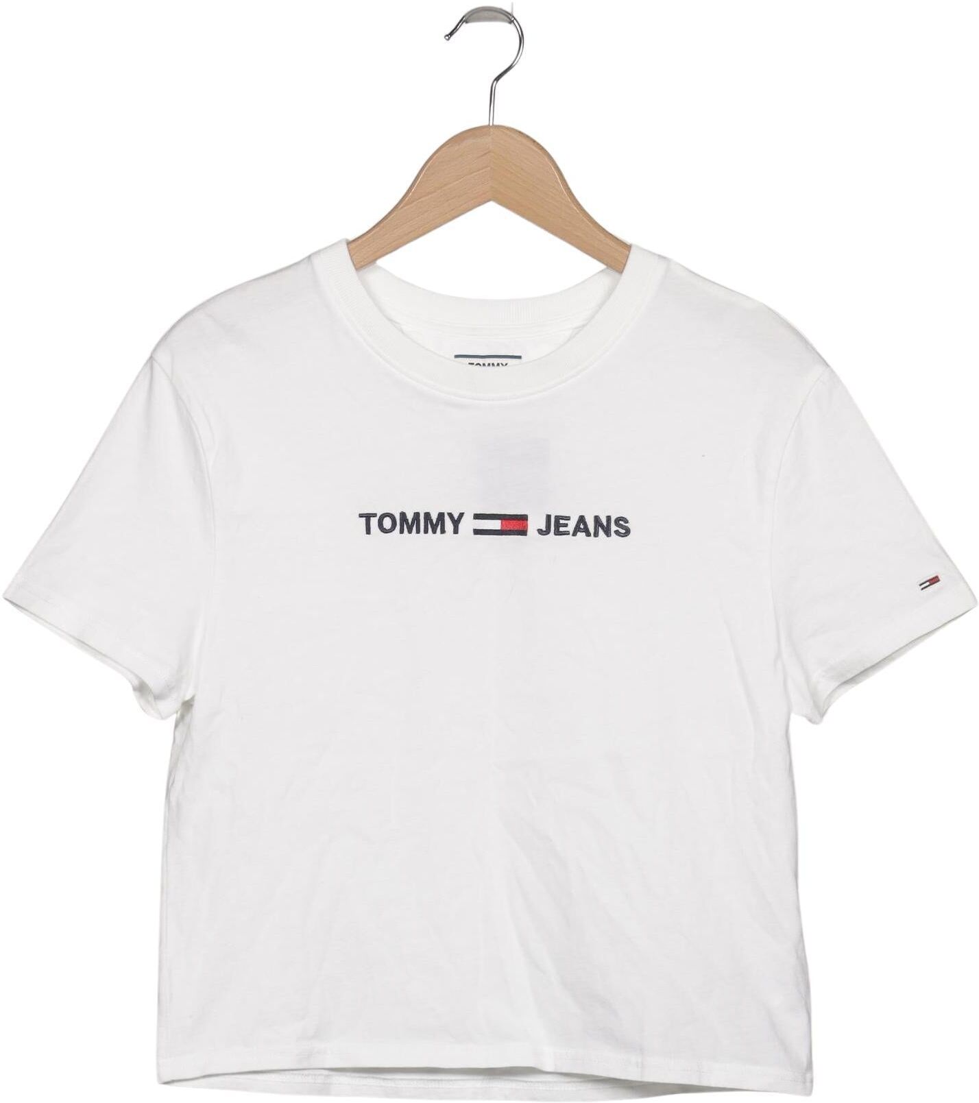 Tommy Jeans Damen T-Shirt, Weiß, Gr. XS, Baumwolle - Second Hand