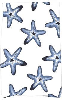 E by Design 16 x 25-inch, Soft Starfish, Geometric Print Kitchen Towel