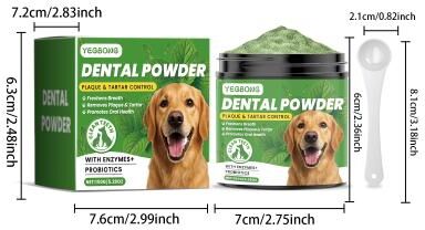 Inspired Living BrightMouth Dog Dental Powder For Plaque & Tartar Removal Fresh Breath Pet Teeth Cleaner 150g