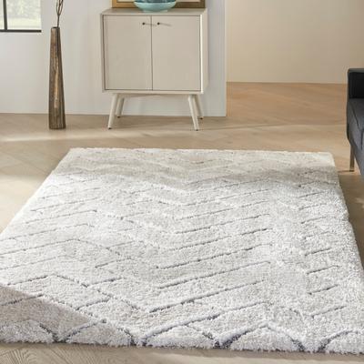 Nourison Dreamy Shag Contemporary Chevron Geometric Abstract Area Rug