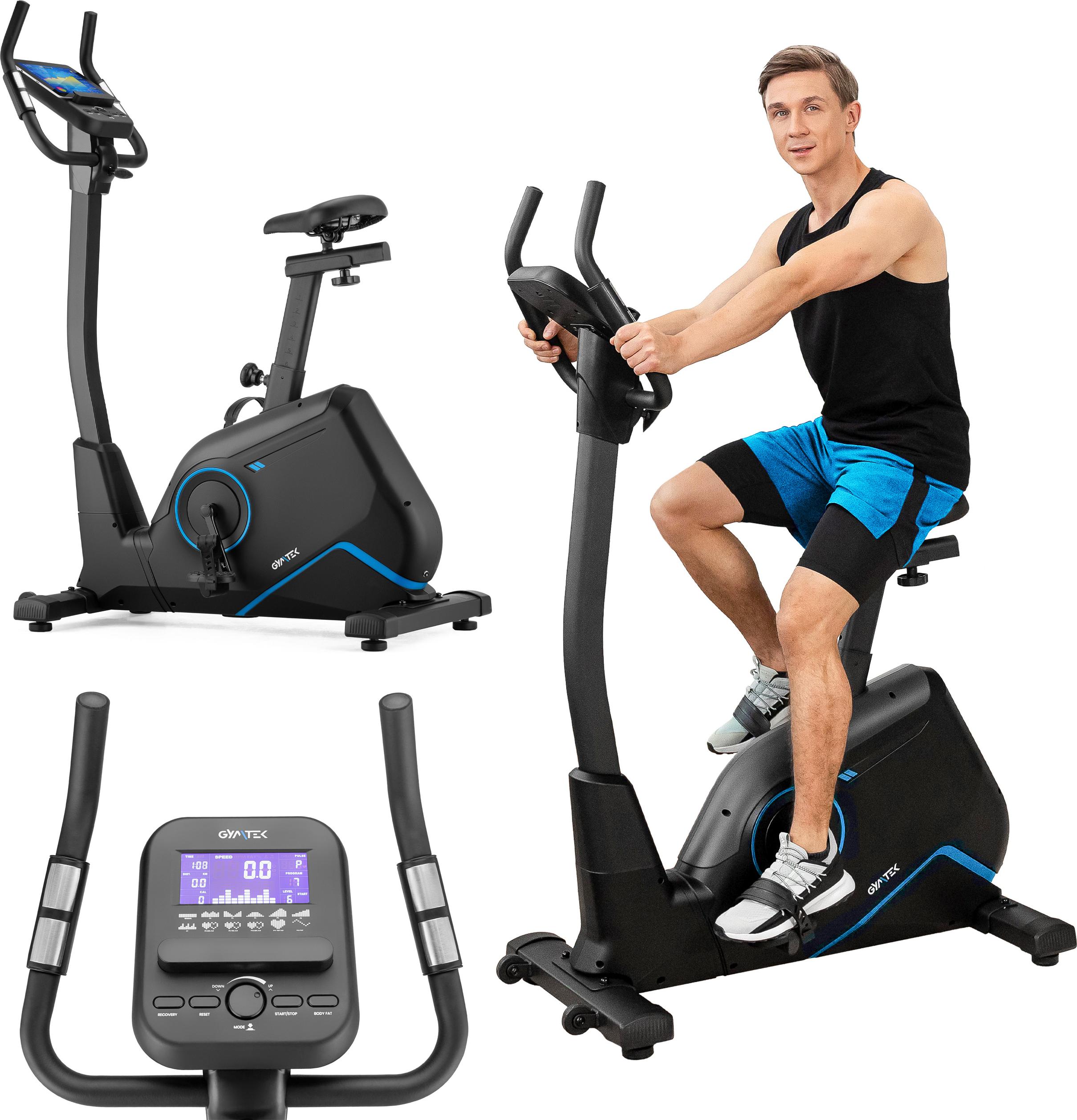 Gymtek Magnetischer Heimtrainer, Fahrrad für Zuhause - bis 140kg - 16 Widerstandsstufen, 11kg Schwungmasse - LCD Display - für Home Gym Fitness