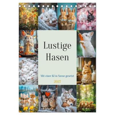 Lustige Hasen (Tischkalender 2027 DIN A5 hoch), CALVENDO Monatskalender
