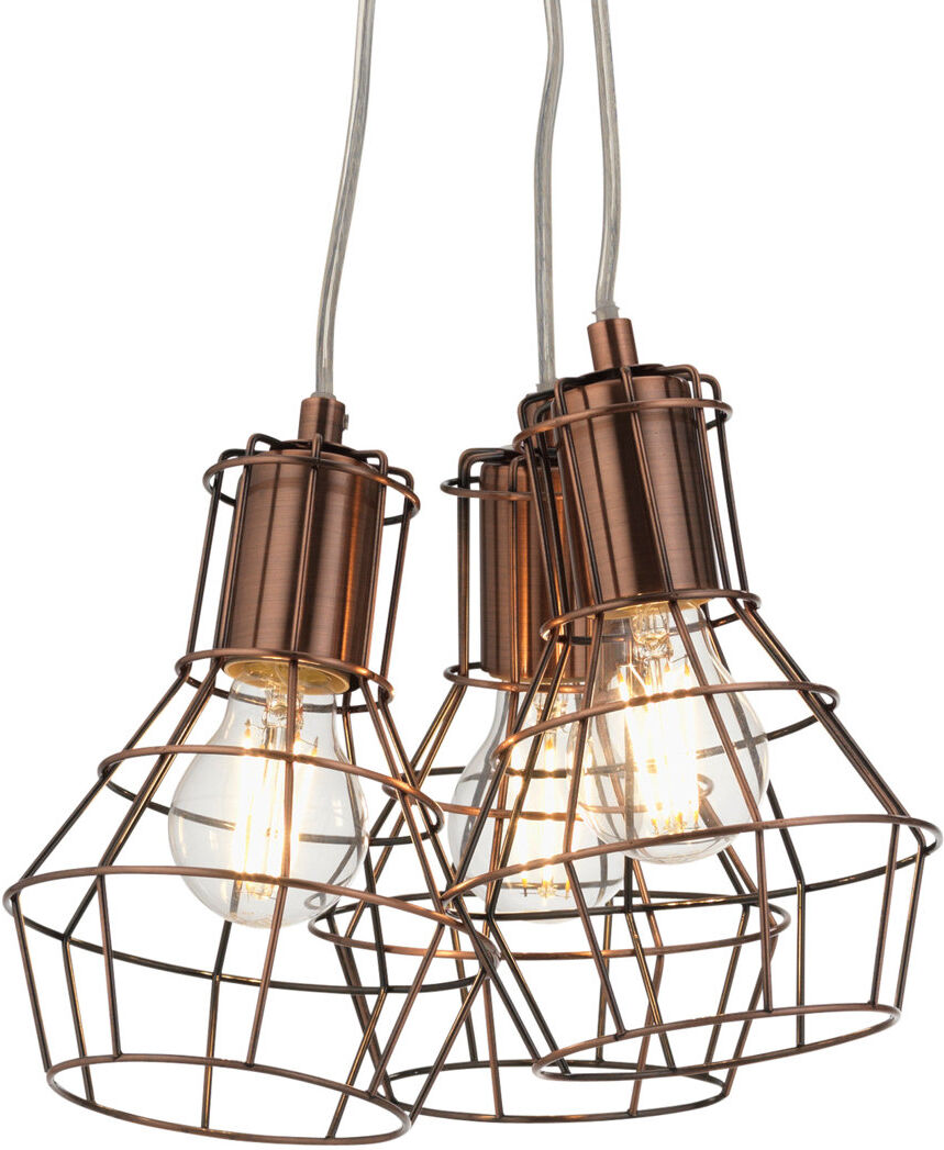 Latitude Run Ravenna 3 - Light Copper Cluster Pendant Copper 77cm H X 29cm W X 29cm D