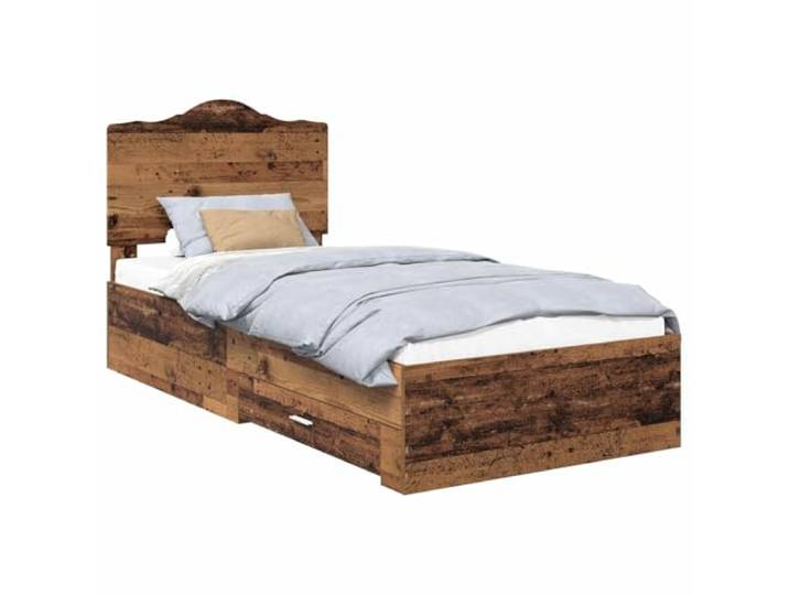 HMDNGOUT Bettrahmen mit Kopfteil Altholz 100 x 200 cm Holzwerkstoff, Speicherbettgestell mit Schubladen, modernes Design, Stabiler Holzwerkstoff, praktische Aufbewahrungslösungen, einfache