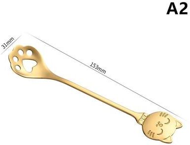 Modern Mode Marketplace Stainless Steel Cat Claw Coffee & Dessert Spoon Cute Teaspoon Stirrer gold