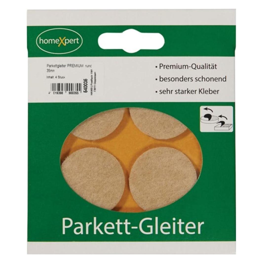 HP Autozubehör Parkettgleiter Premium 35 mm Filz natur rund selbstklebend (Filzgleiter, 4 Stk.) (540035)