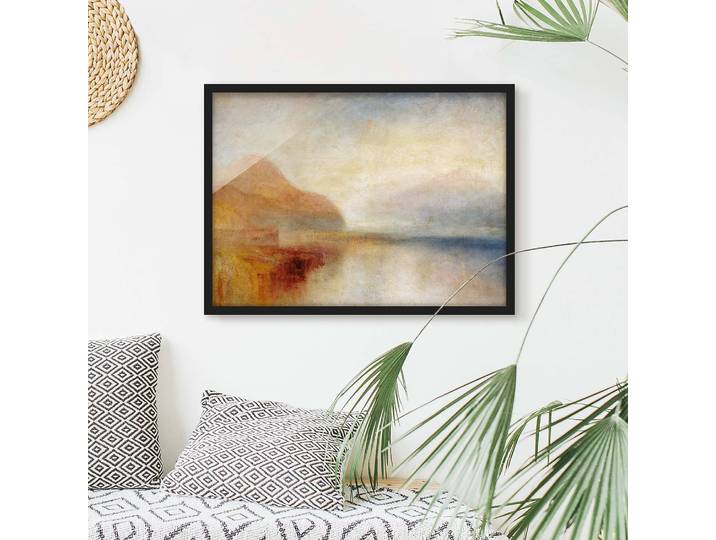 Tableau William Tuner Monte Rosa I Papier Cadre : placage en bois véritable Pin Multicolore 100 x 70cm