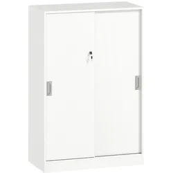 HOMCOM Aktenschrank mit verschließbarer Tür, inklusive 2 Schlüsseln, 80 cm x 40 cm x 120 cm, Weiß